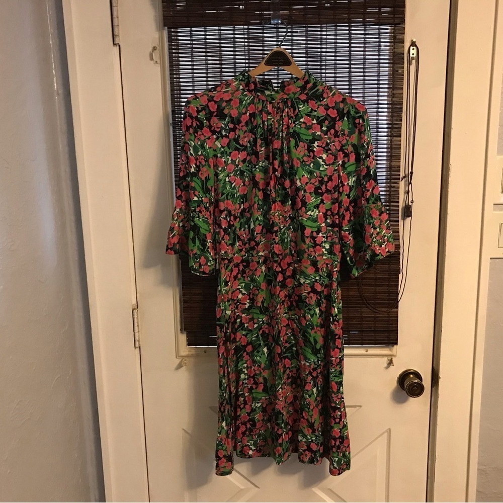 Vintage CLOSET LONDON PINK  FLORAL A-LINE DRESS